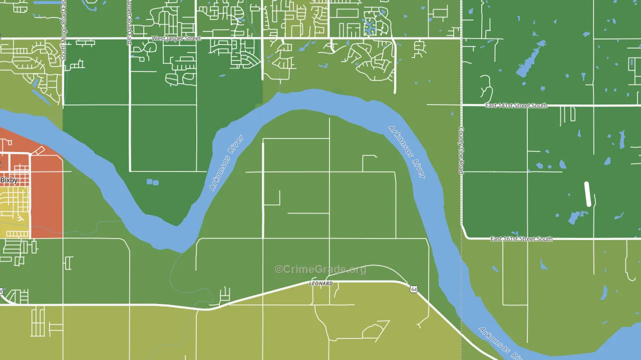 Leonard, OK Map of Vandalism Rates