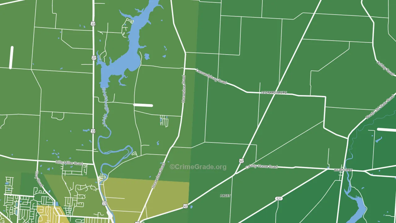 Leonardsburg, OH Map of Vandalism Rates
