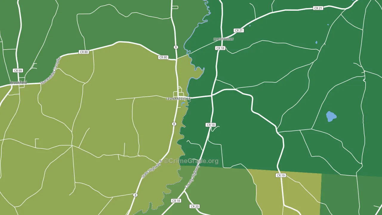 Leonardsville, NY Map of Vandalism Rates