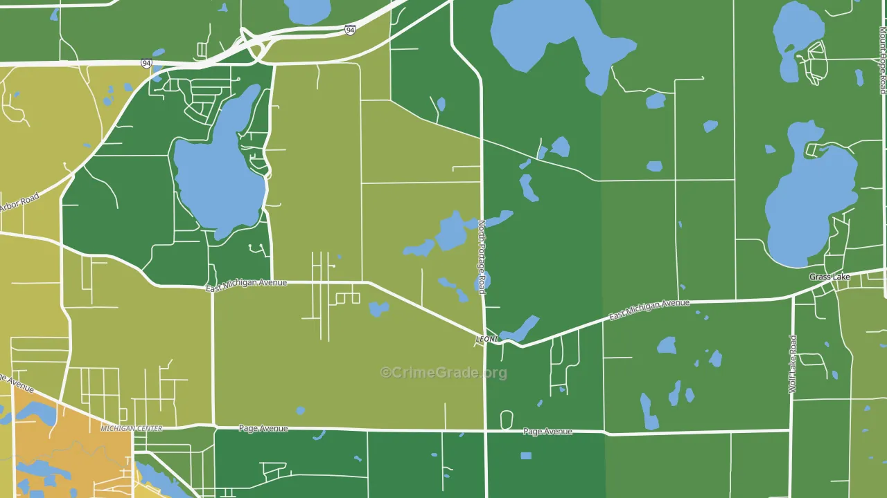 Leoni, MI Map of Vandalism Rates