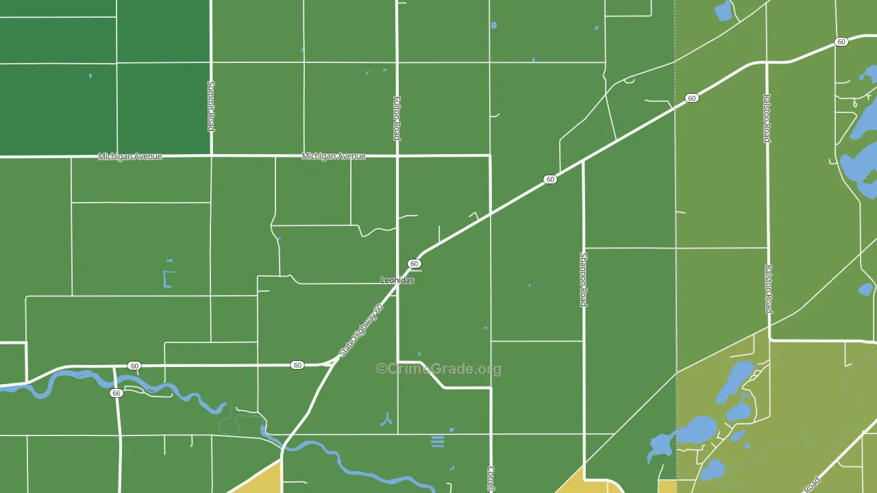 Leonidas, MI Map of Vandalism Rates