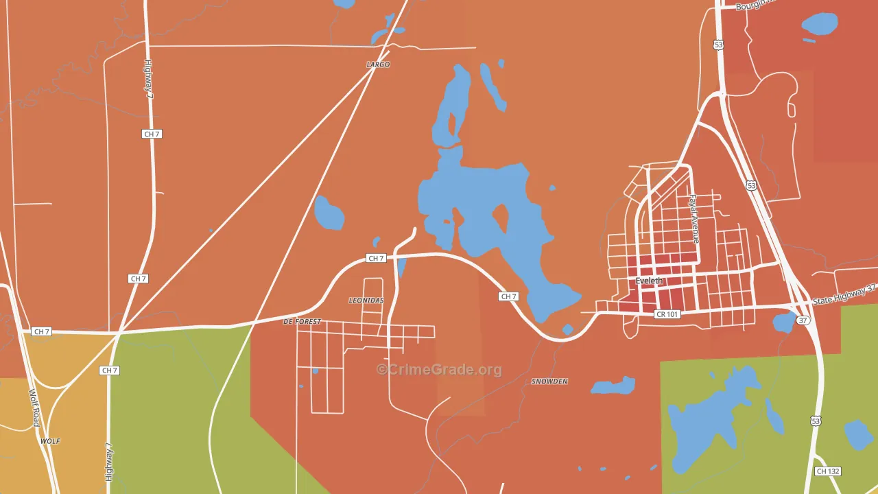 Leonidas, MN Map of Vandalism Rates