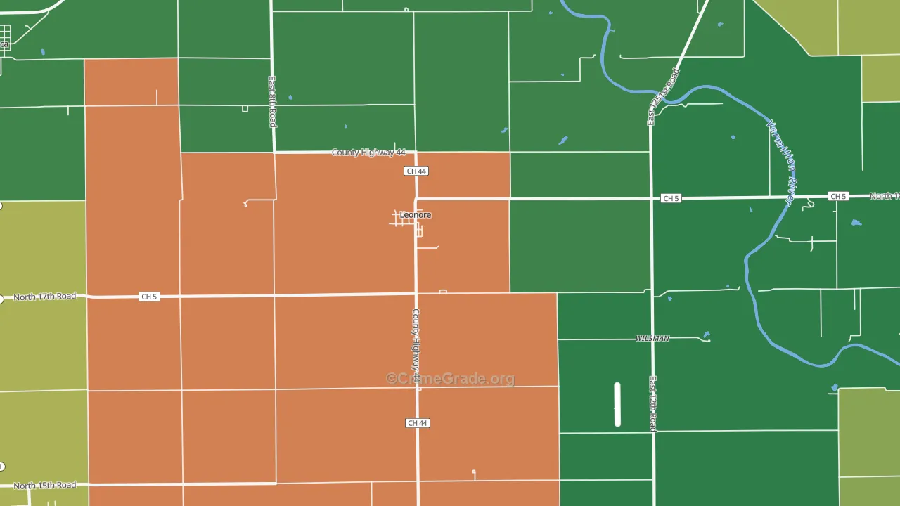Leonore, IL Map of Vandalism Rates