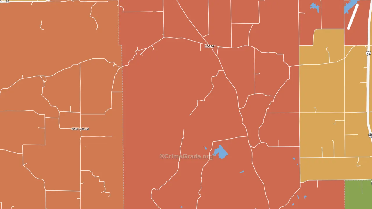 Leota, IN Map of Vandalism Rates
