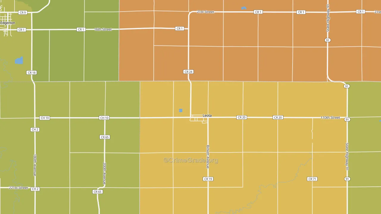 Leota, MN Map of Vandalism Rates