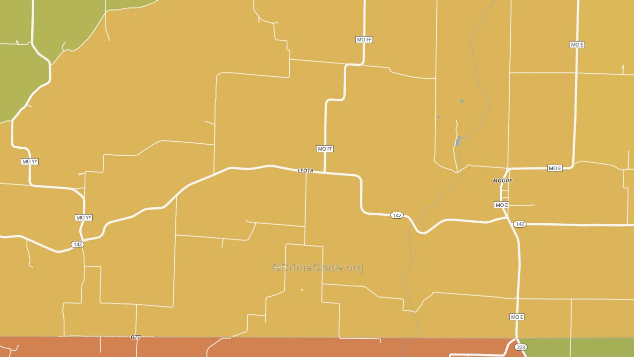 Leota, MO Map of Vandalism Rates