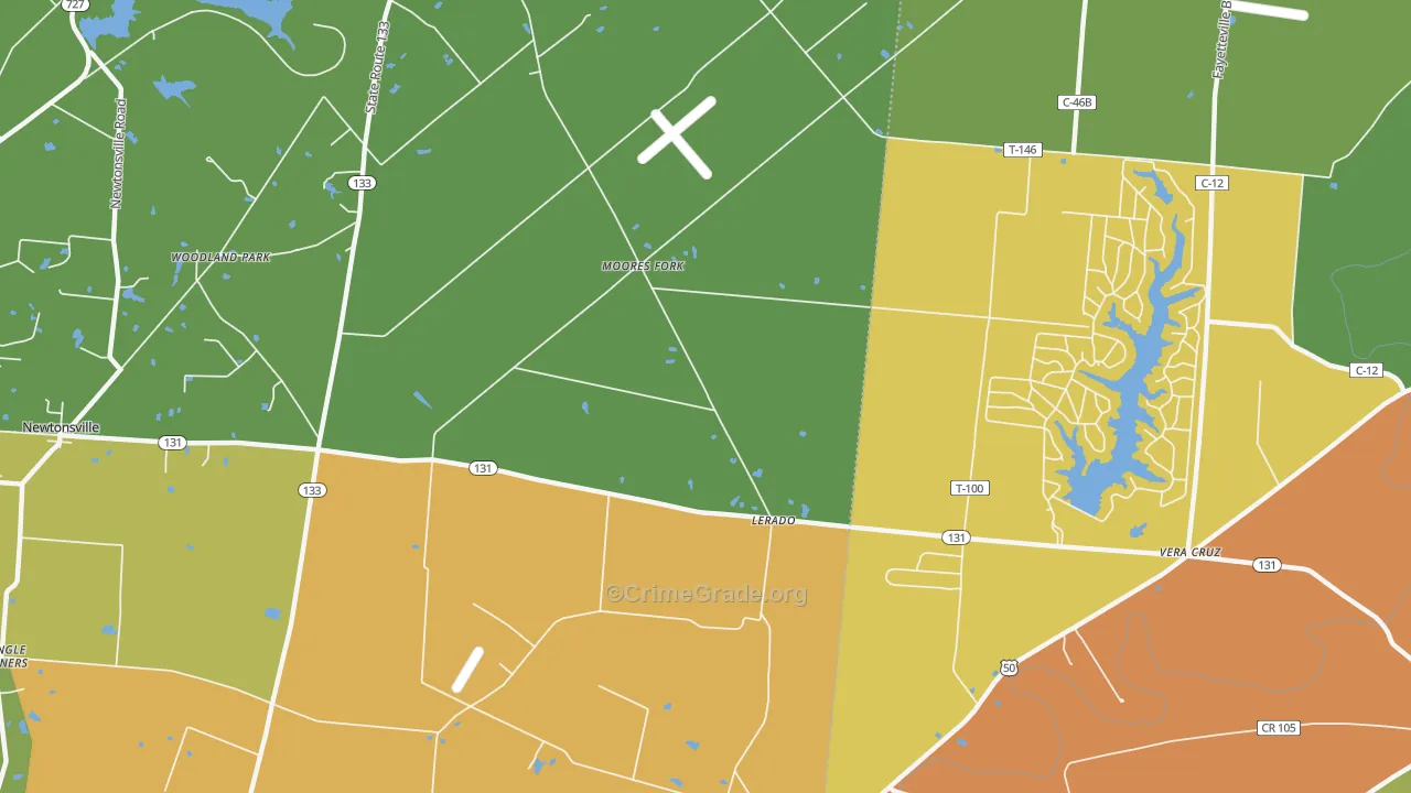 Lerado, OH Map of Vandalism Rates