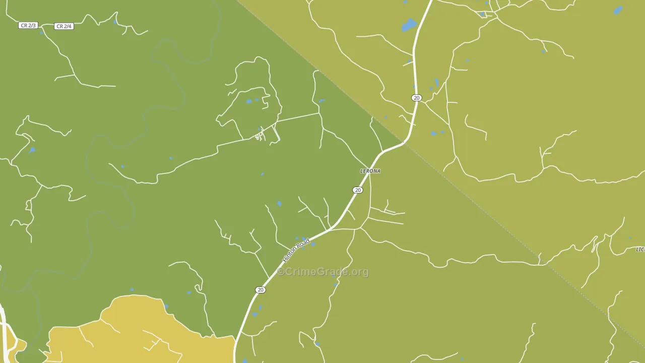 Lerona, WV Map of Vandalism Rates