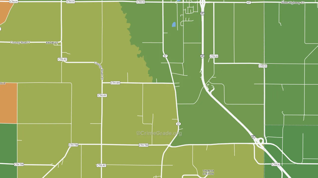LeRoy, WI Map of Vandalism Rates
