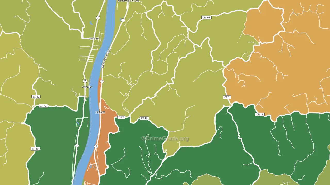 Lesage, WV Map of Vandalism Rates