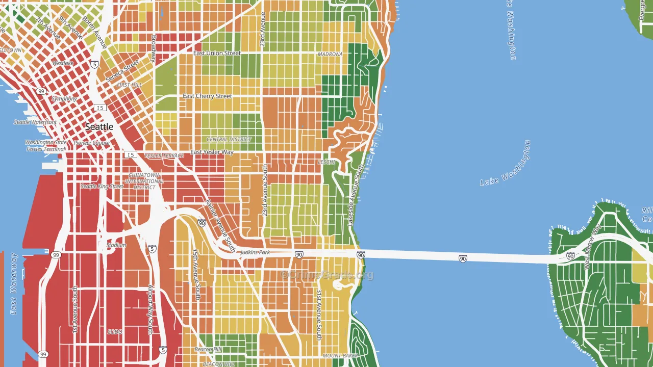 Leschi, Seattle, WA Map of Vandalism Rates