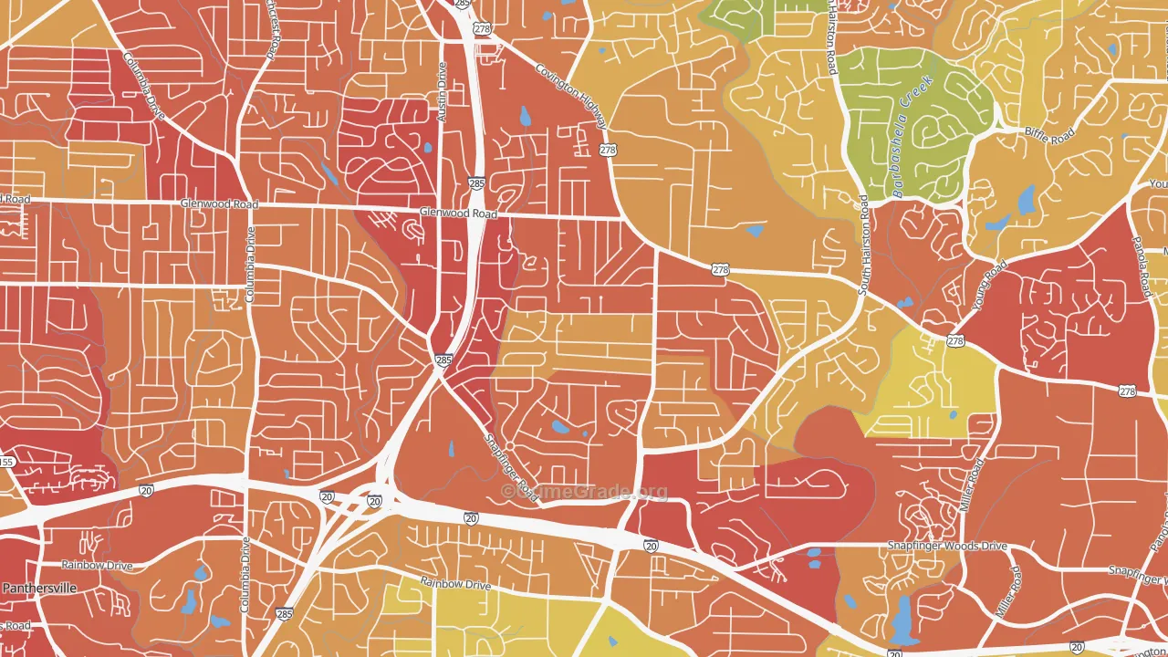 Leslie, Decatur, GA Map of Vandalism Rates