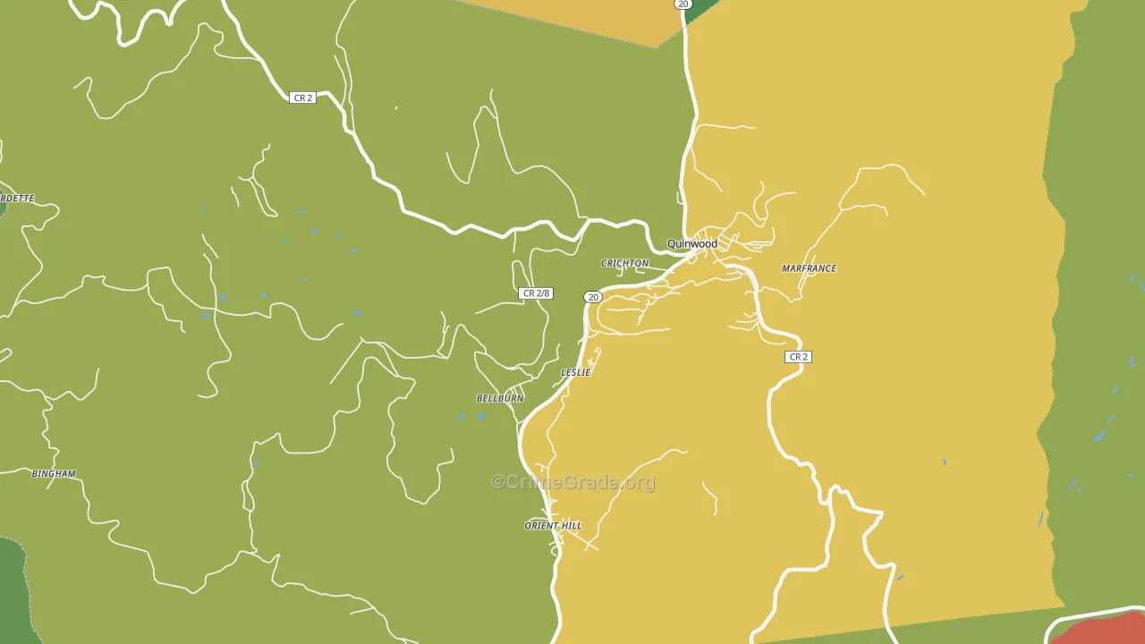 Leslie, WV Map of Vandalism Rates