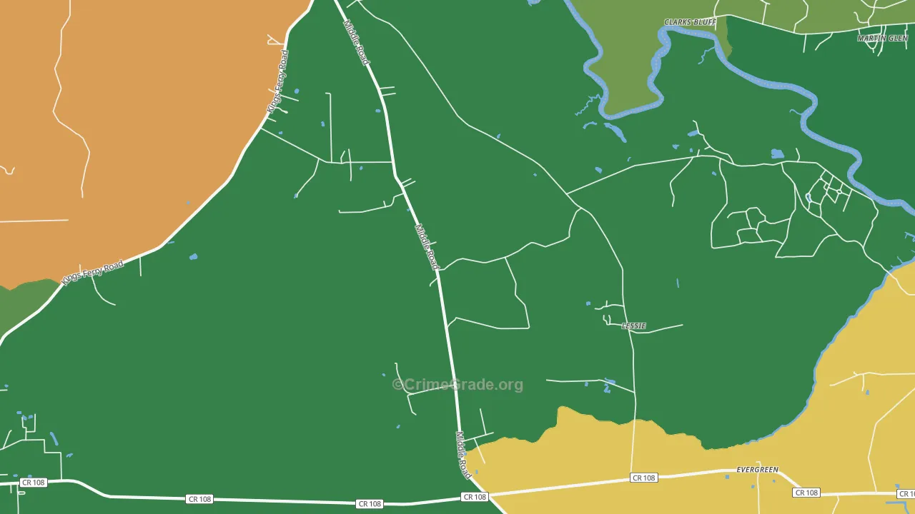 Lessie, FL Map of Vandalism Rates