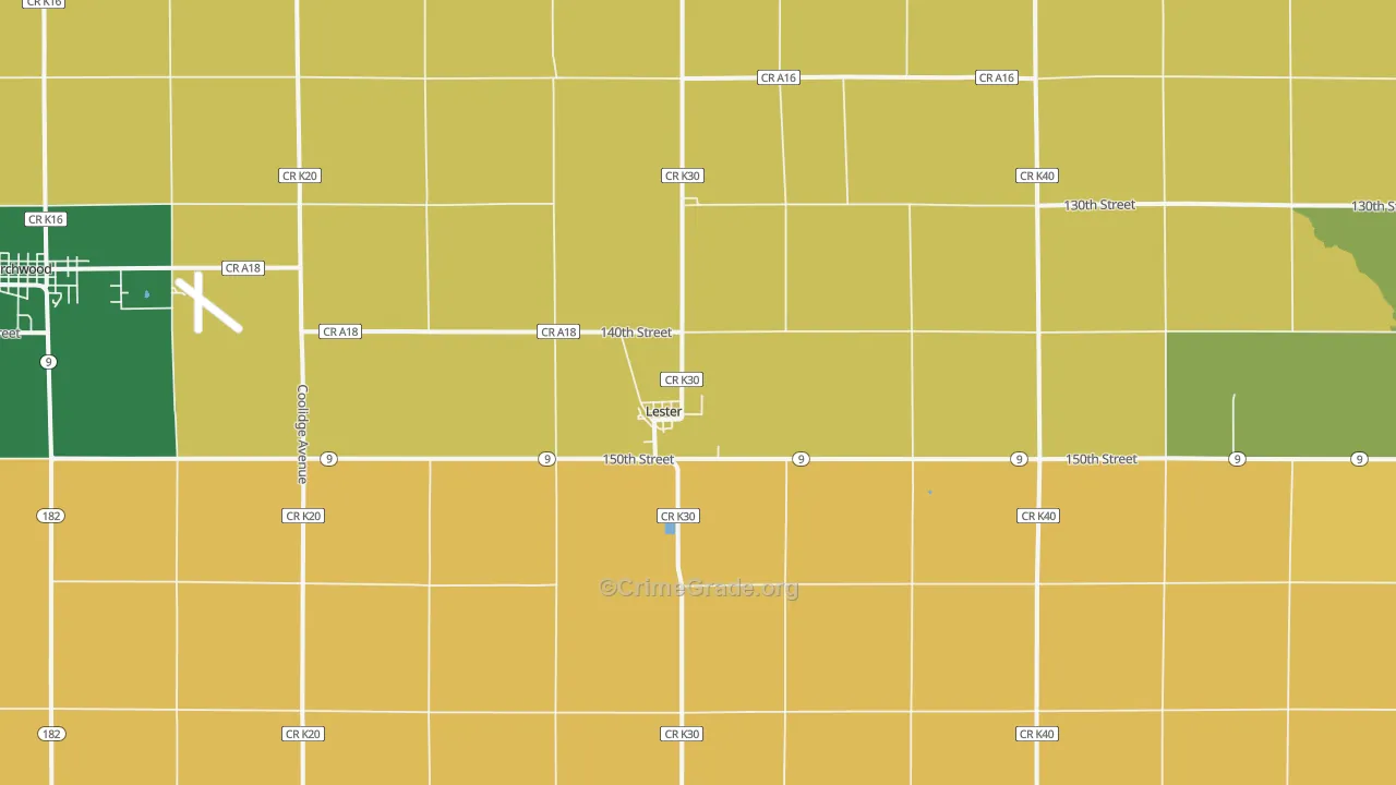 Lester, IA Map of Vandalism Rates