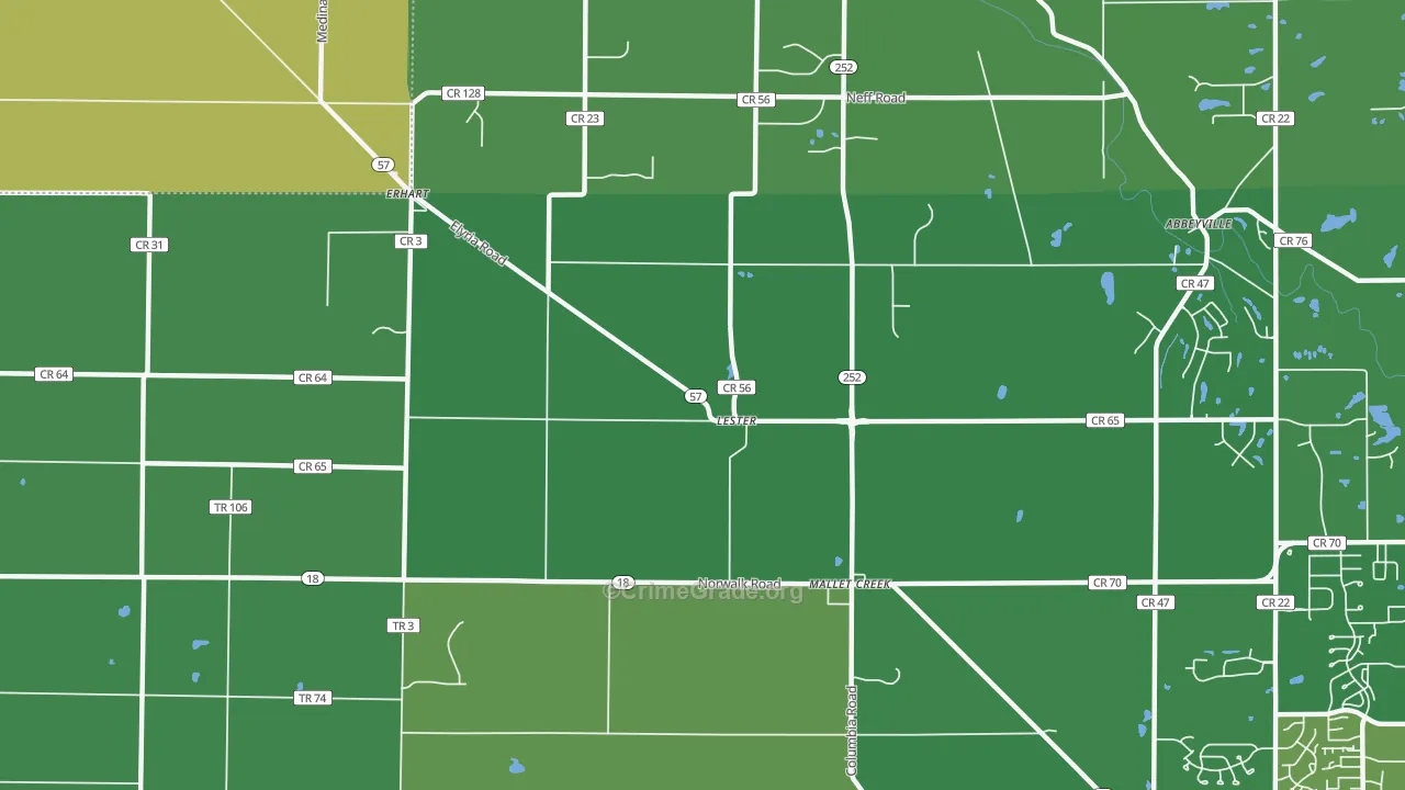 Lester, OH Map of Vandalism Rates