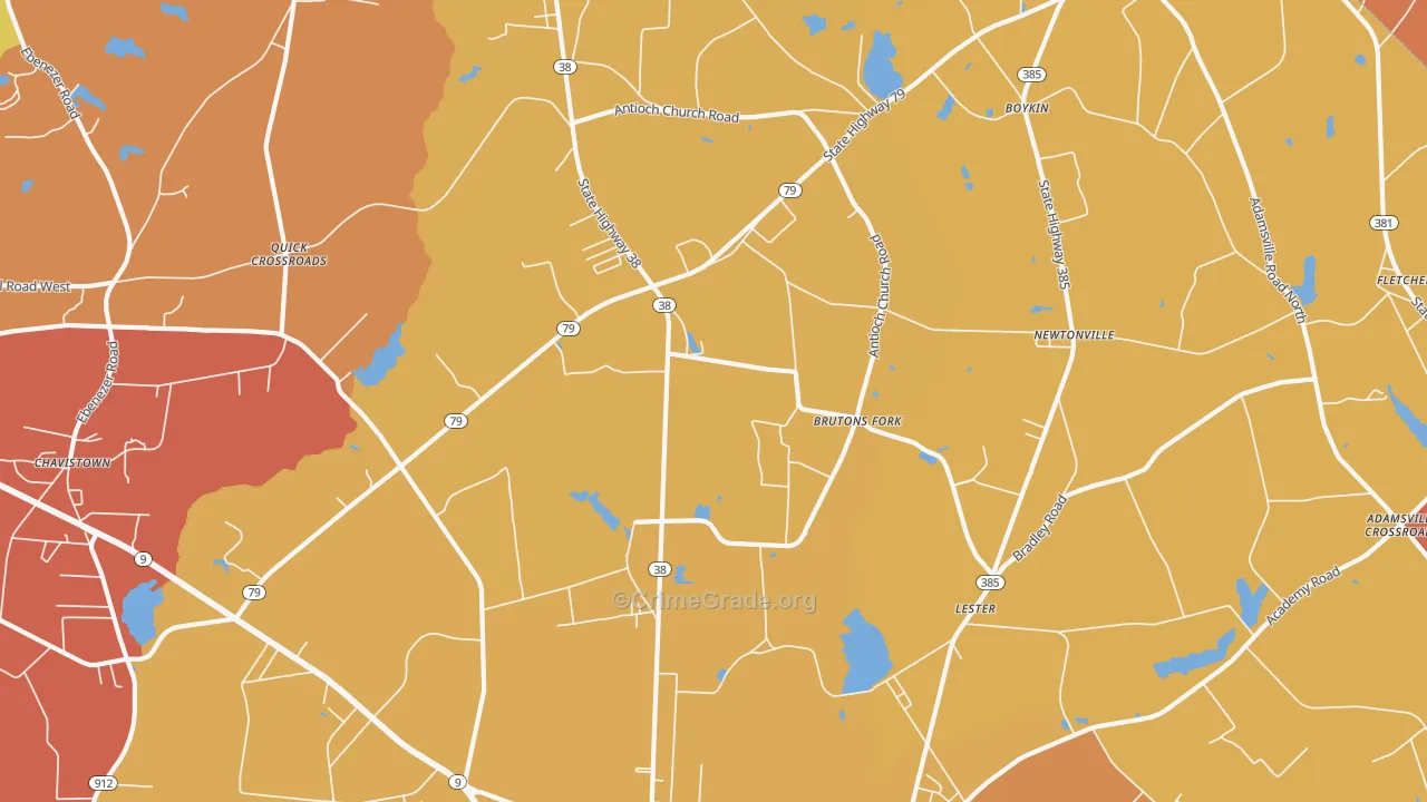 Lester, SC Map of Vandalism Rates
