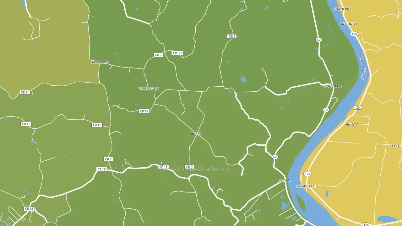 Letart, WV Map of Vandalism Rates