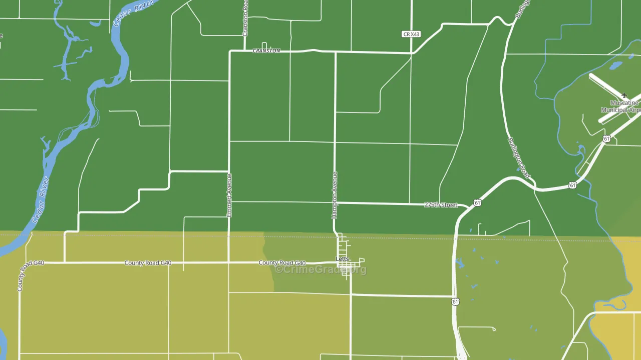 Letts, IA Map of Vandalism Rates