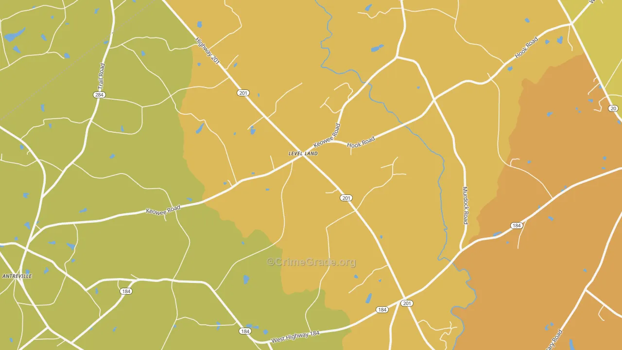 Level Land, SC Map of Vandalism Rates