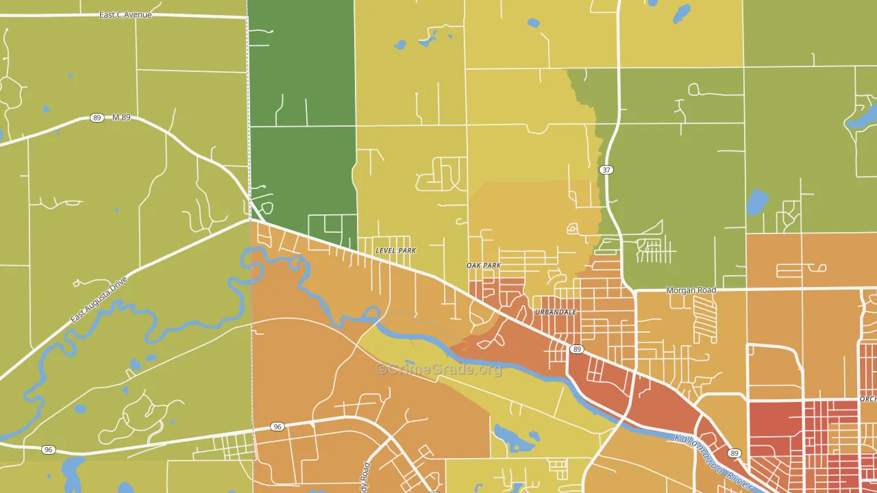 Level Park-Oak Park, MI Map of Vandalism Rates