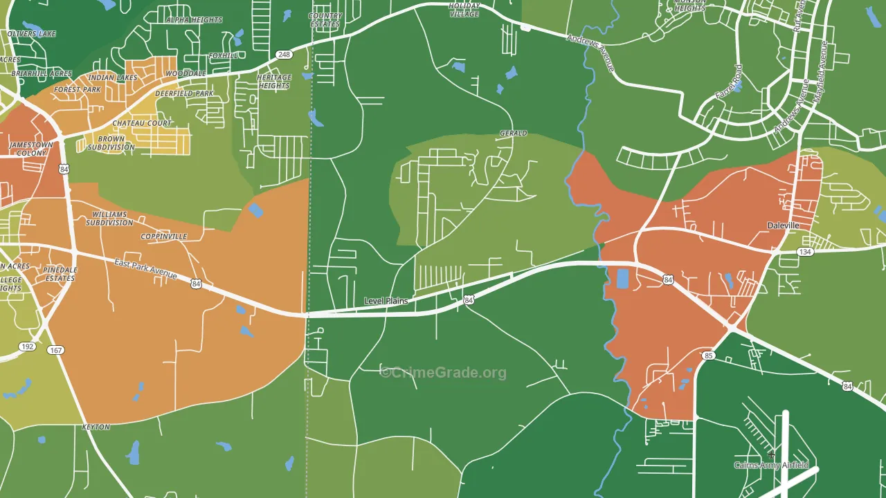 Level Plains, AL Map of Vandalism Rates