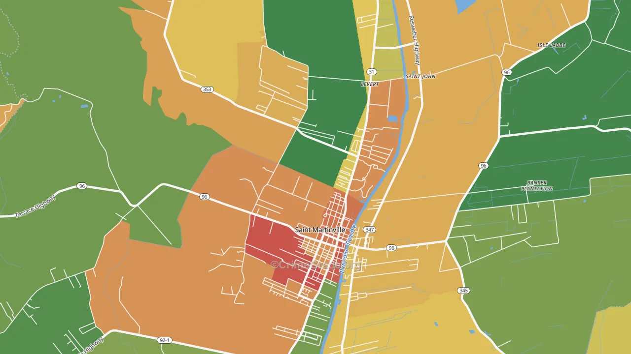 Levert, LA Map of Vandalism Rates