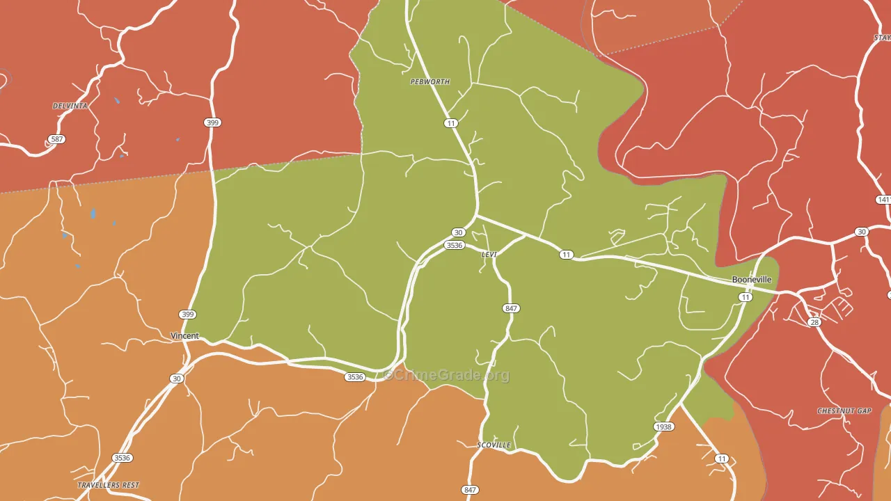Levi, KY Map of Vandalism Rates