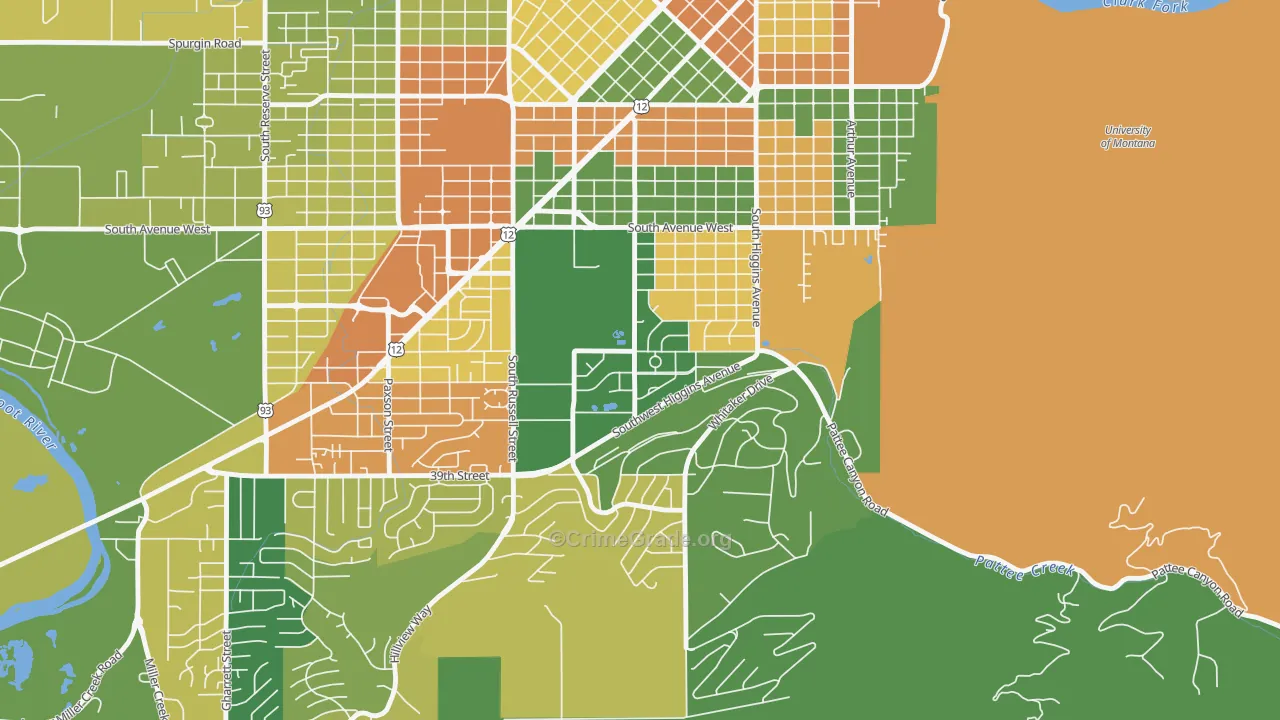 Lewis and Clark, Missoula, MT Map of Vandalism Rates