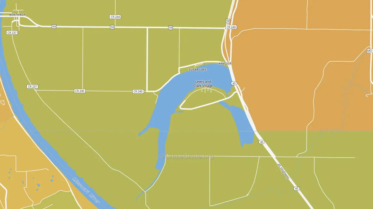 Lewis and Clark Village, MO Map of Vandalism Rates