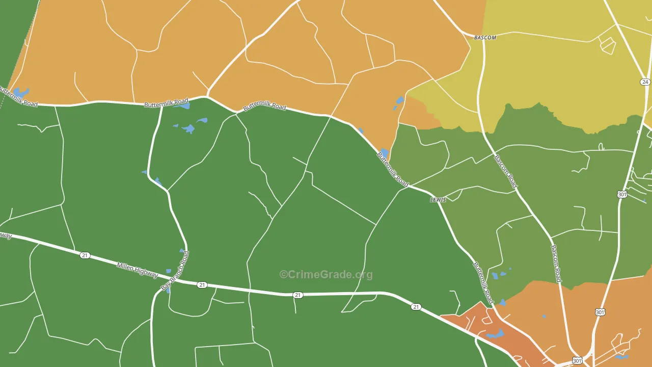 Lewis, GA Map of Vandalism Rates
