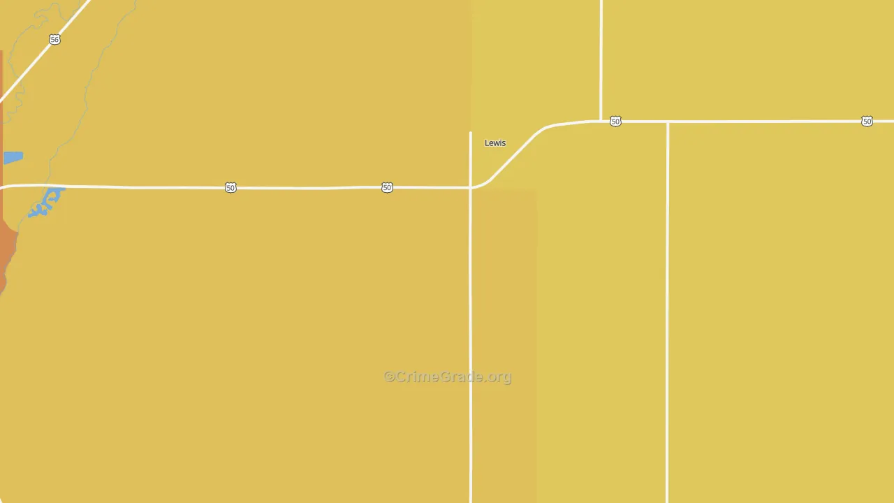 Lewis, KS Map of Vandalism Rates