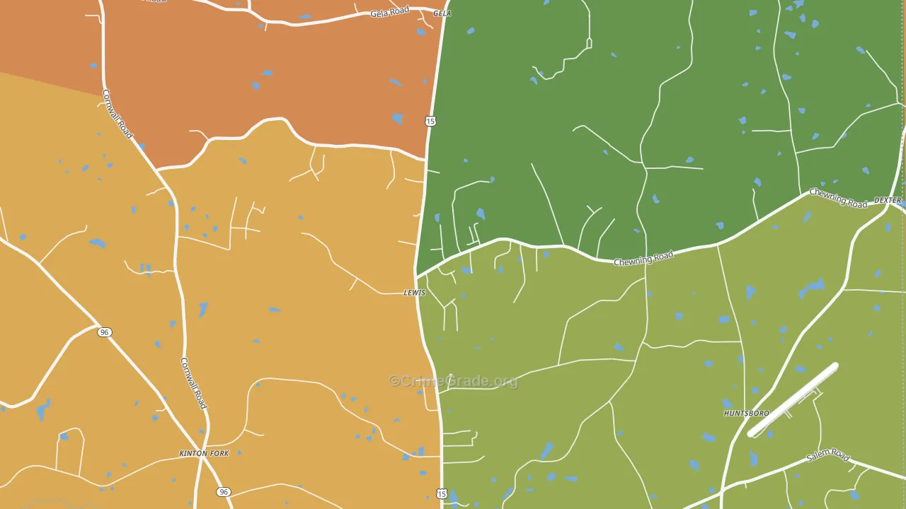 Lewis, NC Map of Vandalism Rates