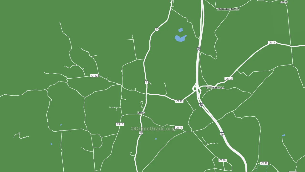 Lewis, NY Map of Vandalism Rates