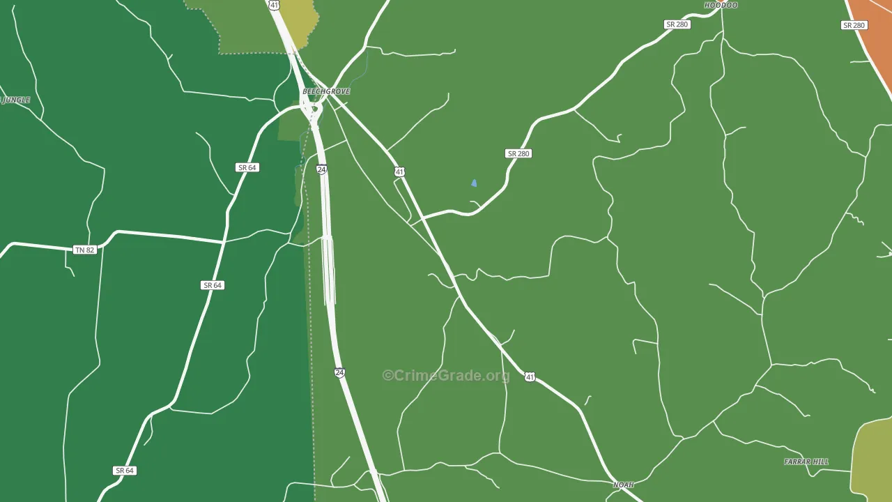 Lewis Store, TN Map of Vandalism Rates