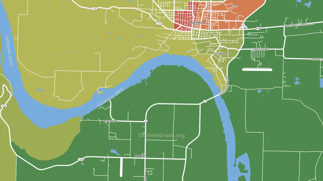 Lewisburg, AR Map of Vandalism Rates
