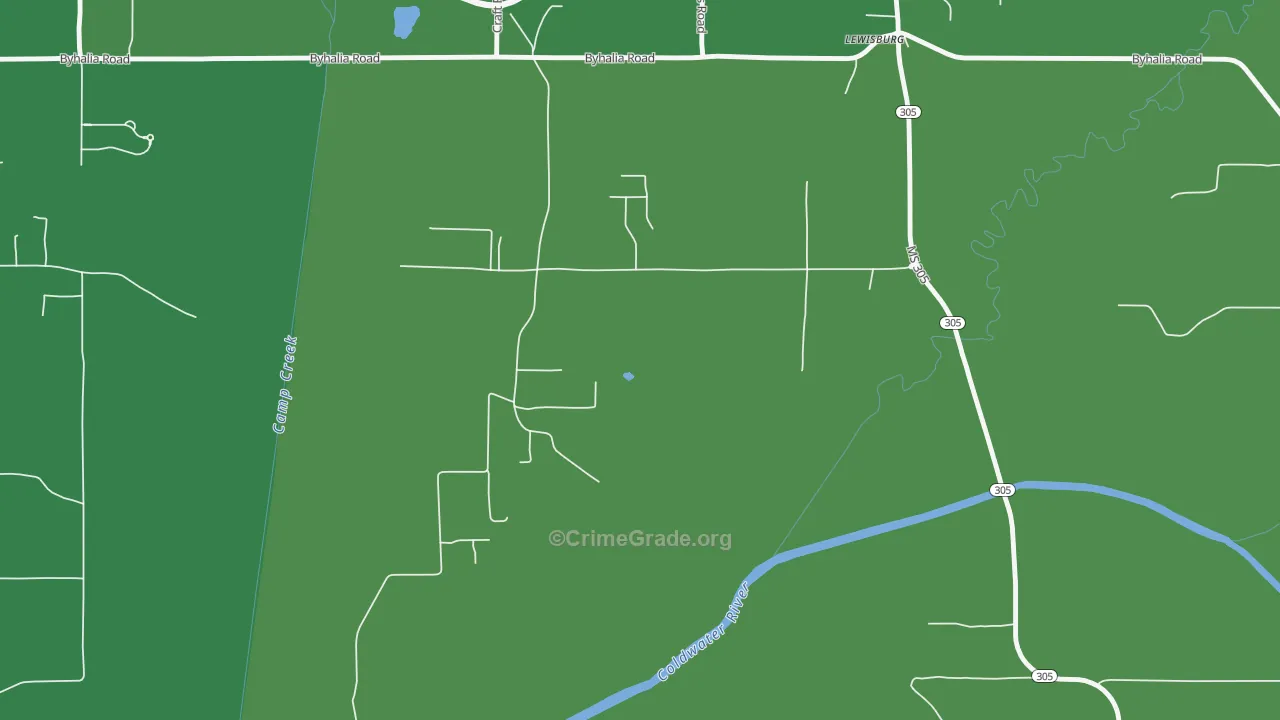 Lewisburg, MS Map of Vandalism Rates