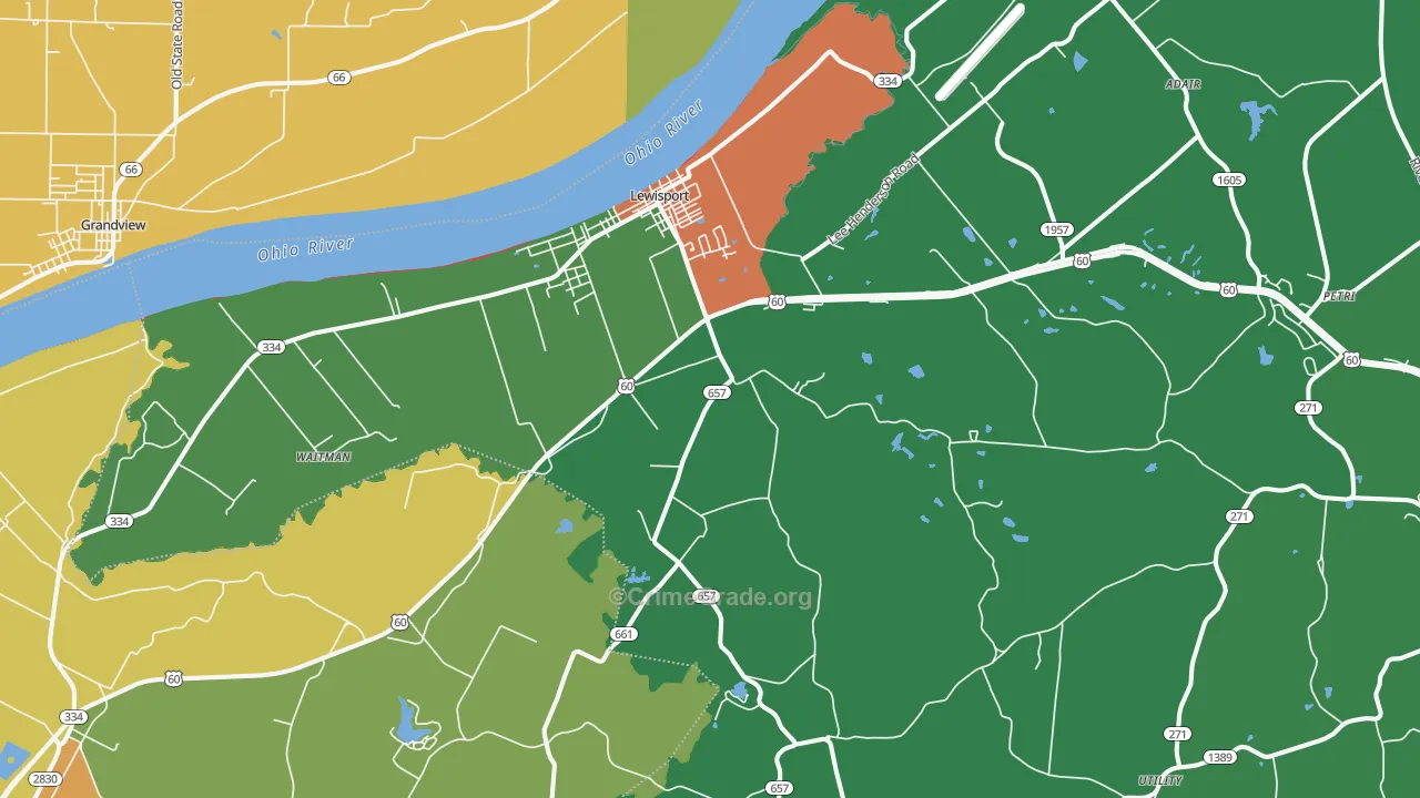 Lewisport, KY Map of Vandalism Rates