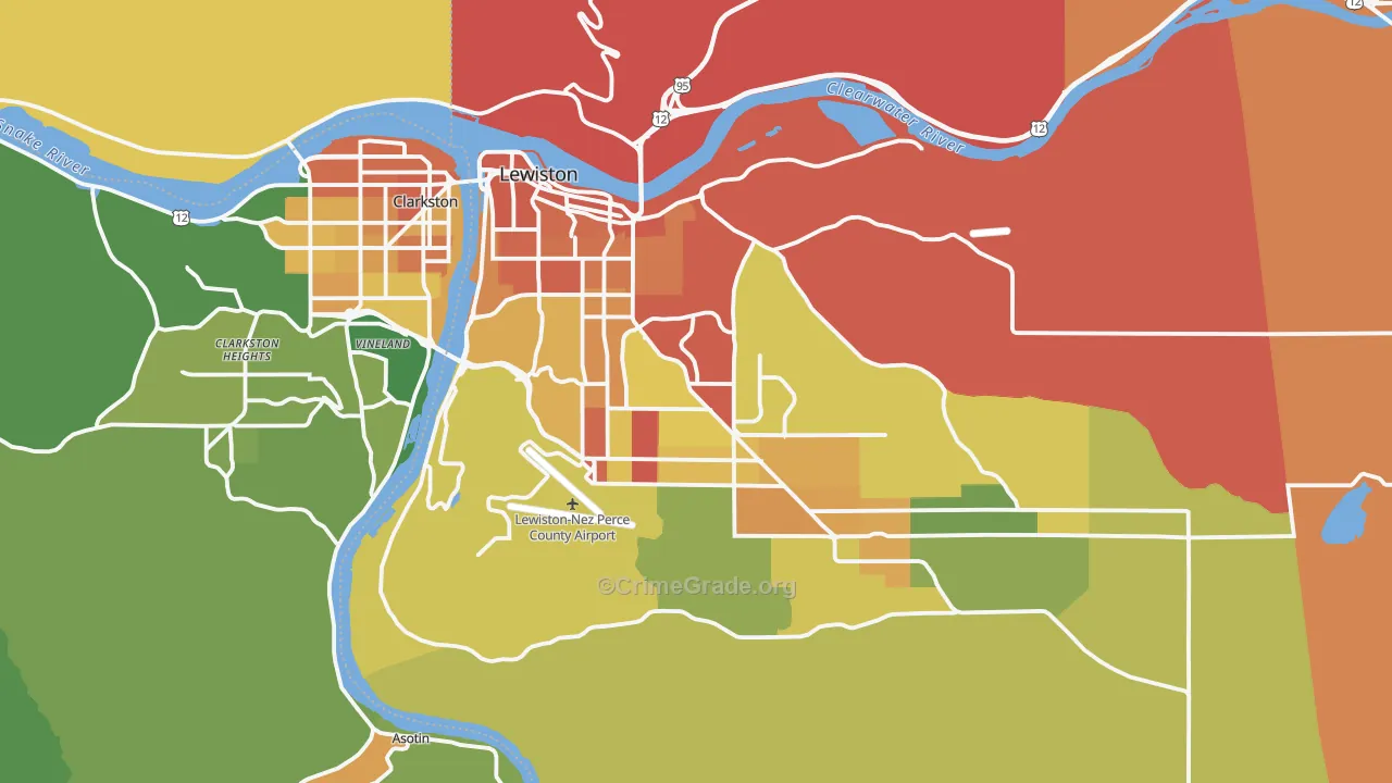 Lewiston, ID Map of Vandalism Rates