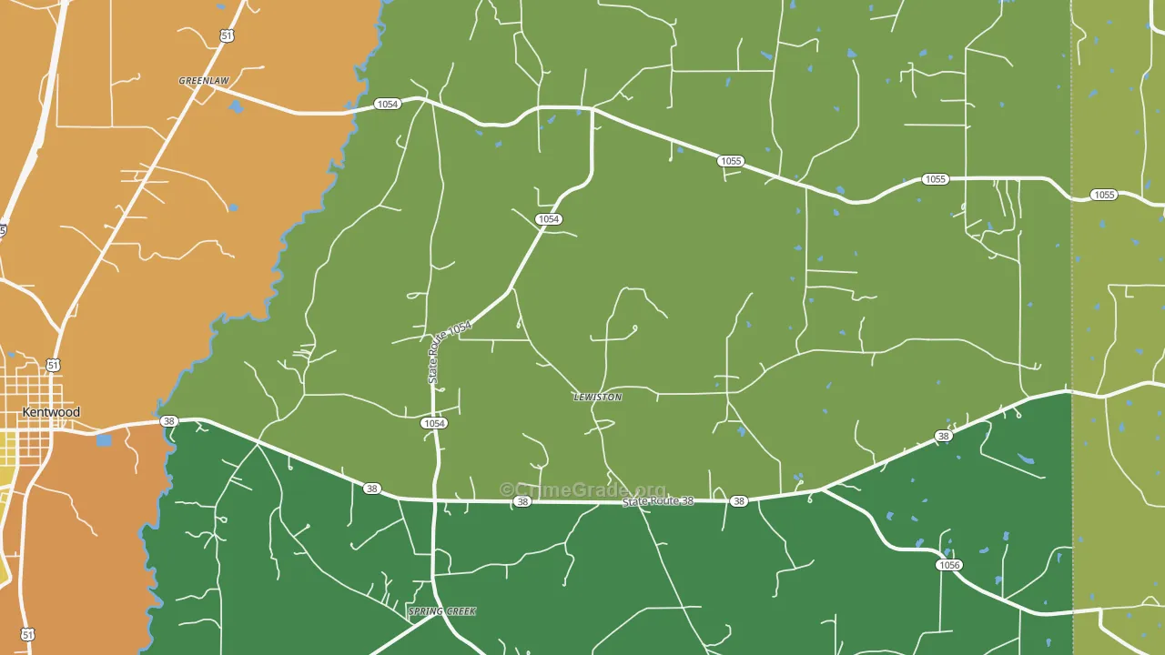 Lewiston, LA Map of Vandalism Rates