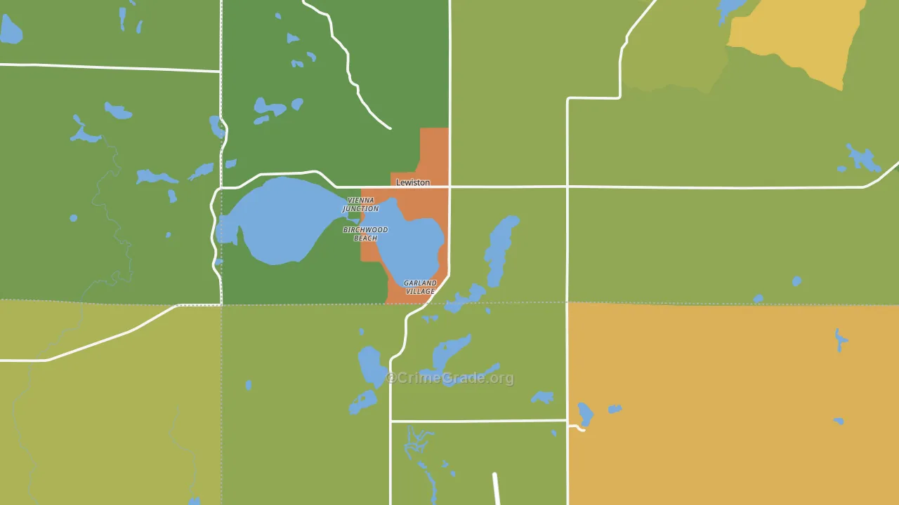 Lewiston, MI Map of Vandalism Rates