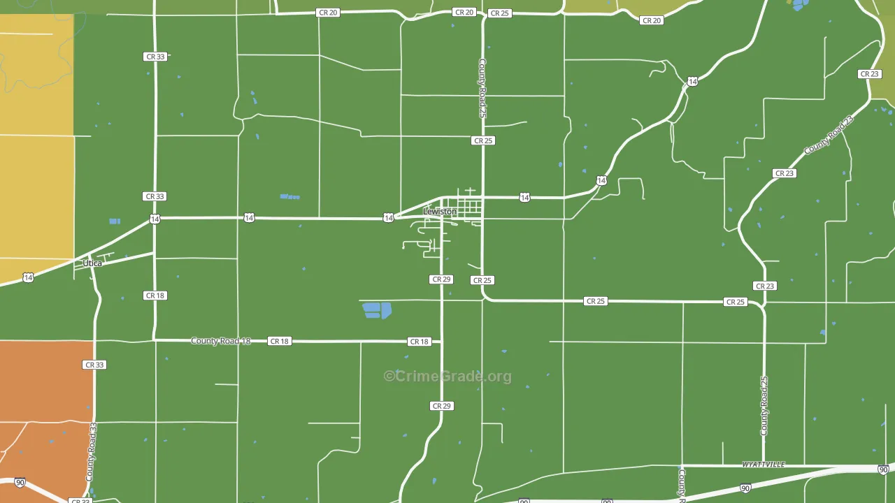 Lewiston, MN Map of Vandalism Rates