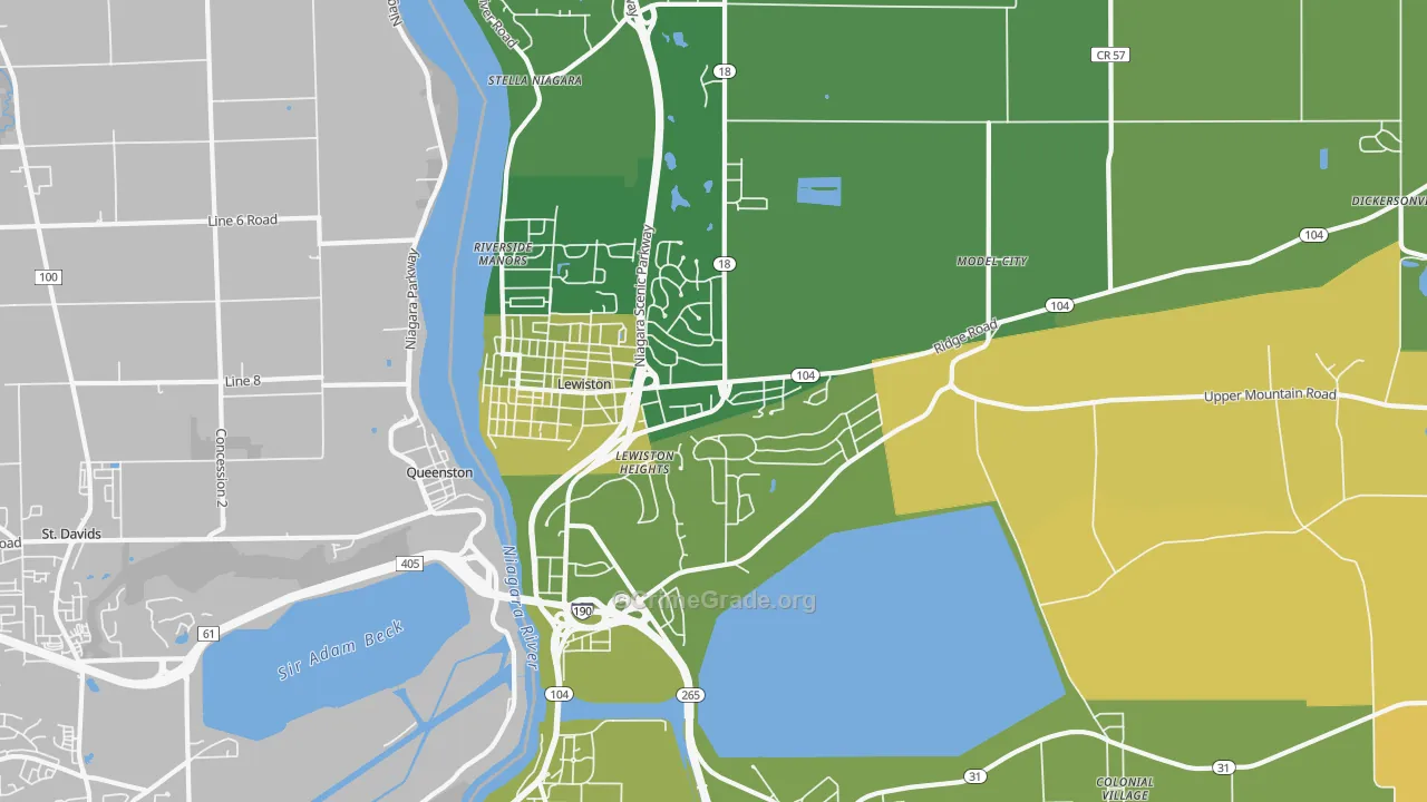 Lewiston, NY Map of Vandalism Rates
