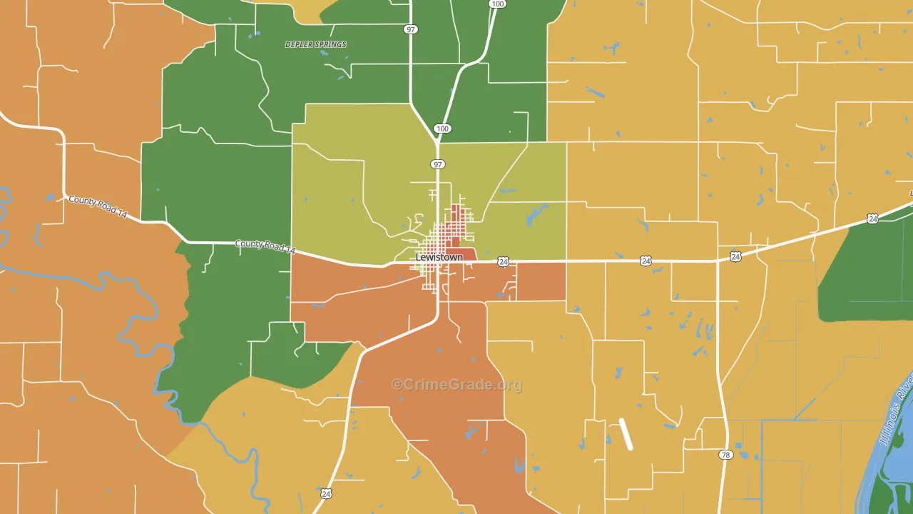 Lewistown, IL Map of Vandalism Rates