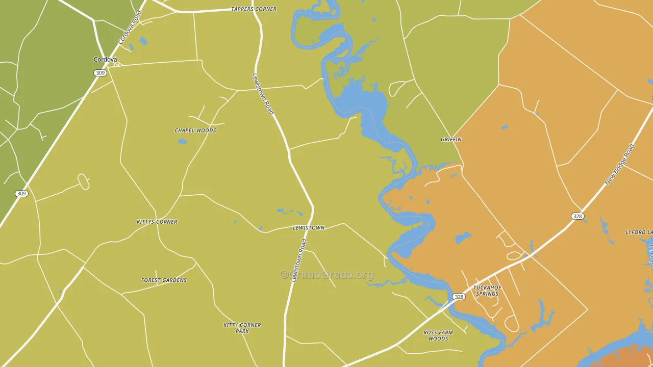 Lewistown, MD Map of Vandalism Rates