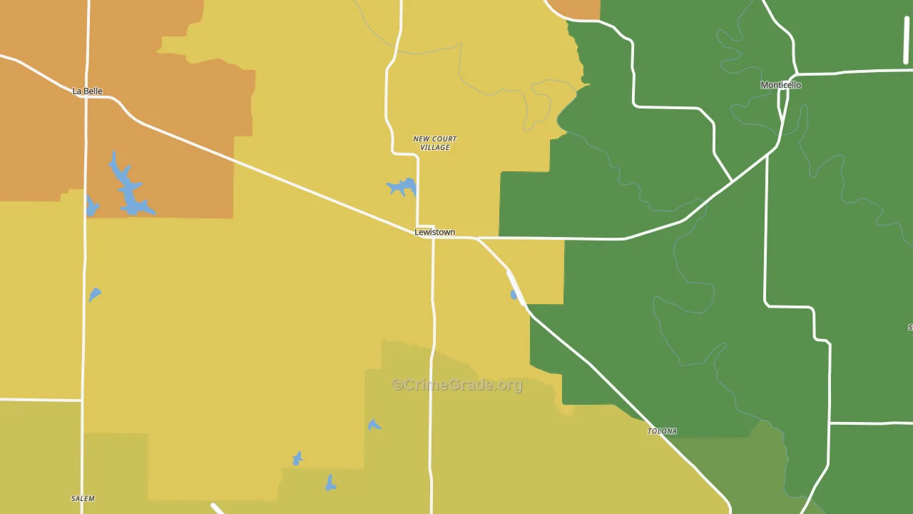 Lewistown, MO Map of Vandalism Rates