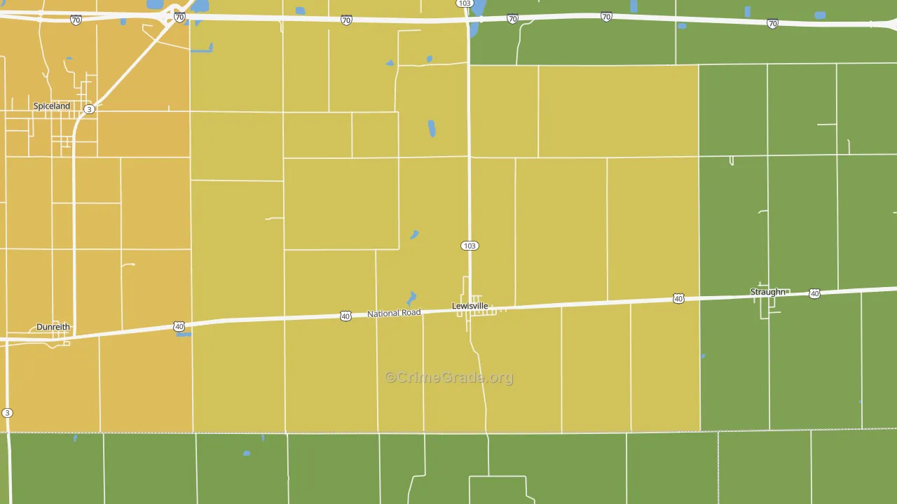Lewisville, IN Map of Vandalism Rates
