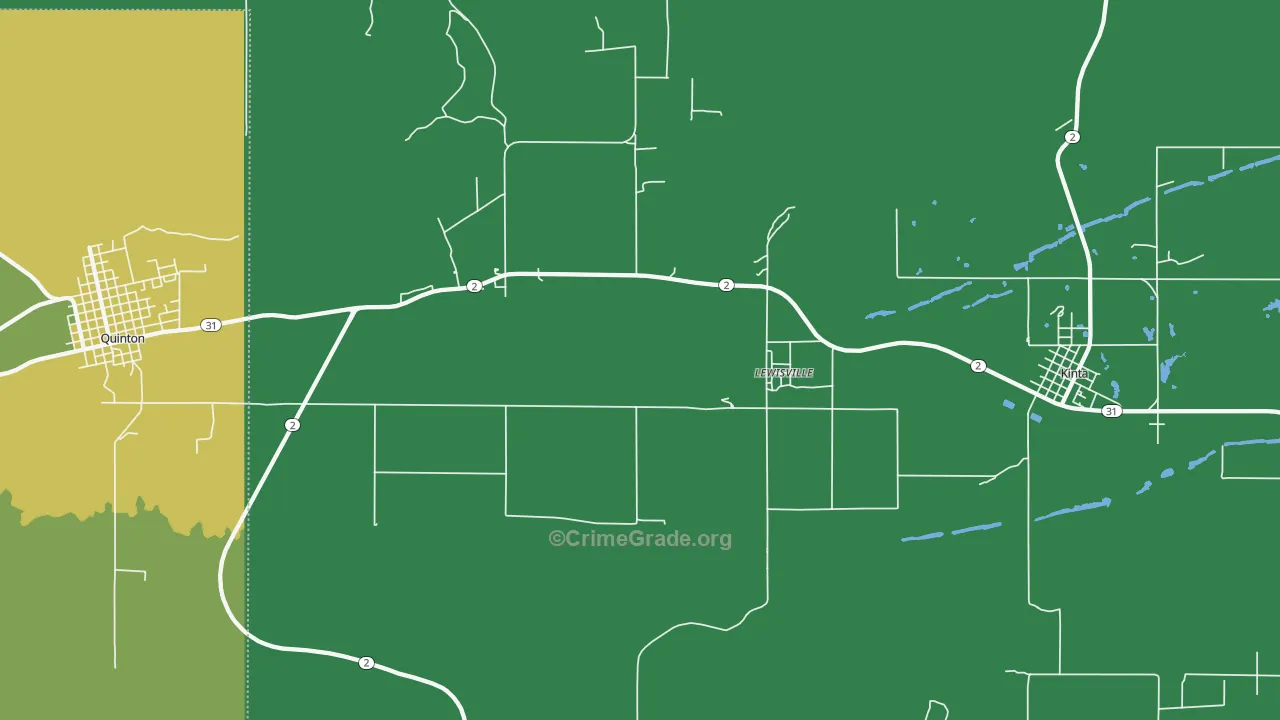 Lewisville, OK Map of Vandalism Rates