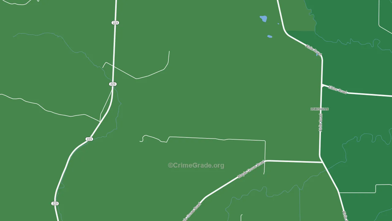 Lewisville, OR Map of Vandalism Rates