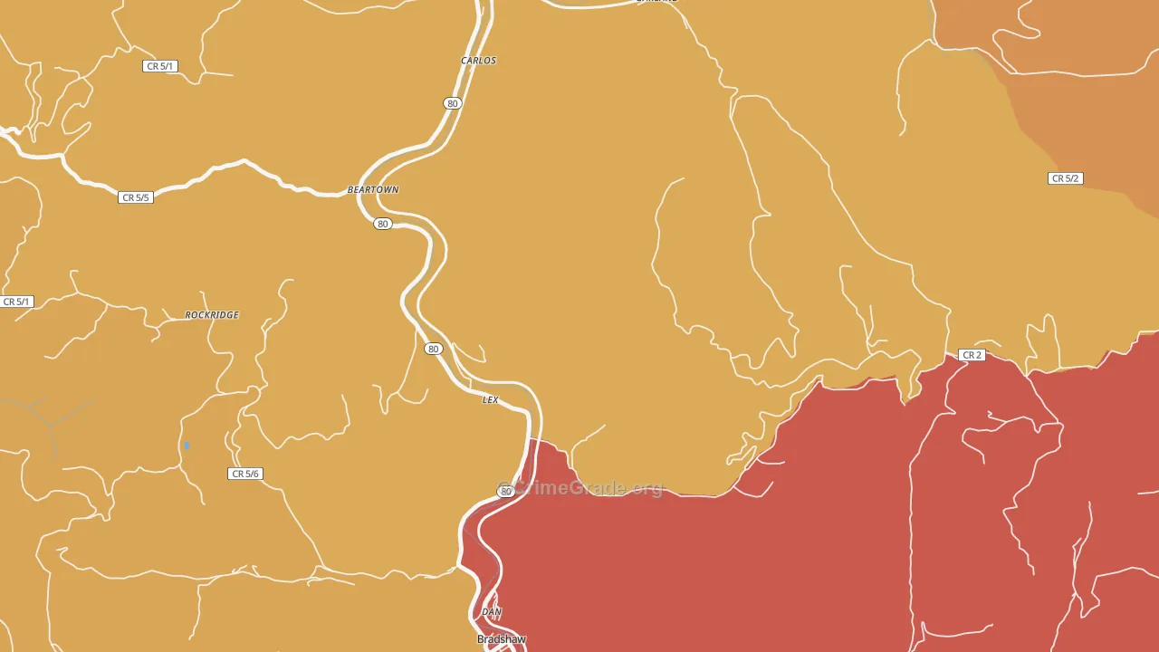 Lex, WV Map of Vandalism Rates